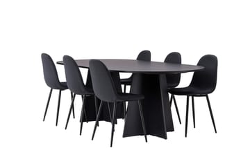 Bootcut Matgrupp 230 cm Rektangulär med 6 Polar stolar - Svart - Products - Möbler - Bord & matgrupp - Matgrupp