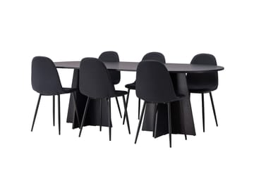 Bootcut Matgrupp 230 cm Rektangulär med 6 Polar stolar - Svart - Products - Möbler - Bord & matgrupp - Matgrupp