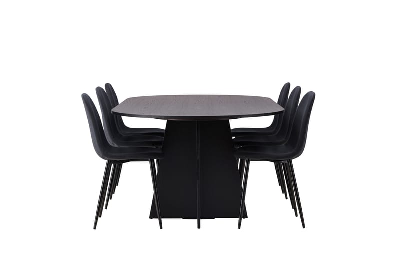 Bootcut Matgrupp 230 cm Rektangulär med 6 Polar stolar - Svart - Products - Möbler - Bord & matgrupp - Matgrupp