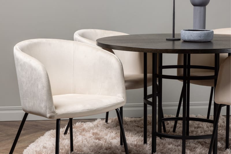 Copenhagen Matgrupp 115 cm Rund med 4 Berit stolar - Beige - Products - Möbler - Bord & matgrupp - Matgrupp