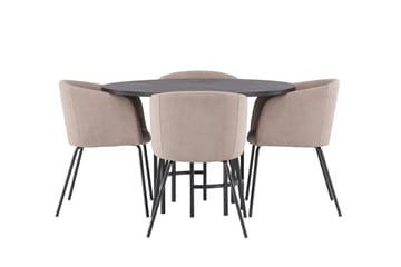 Copenhagen Matgrupp 115 cm Rund med 4 Berit stolar - Beige - Products - Möbler - Bord & matgrupp - Matgrupp