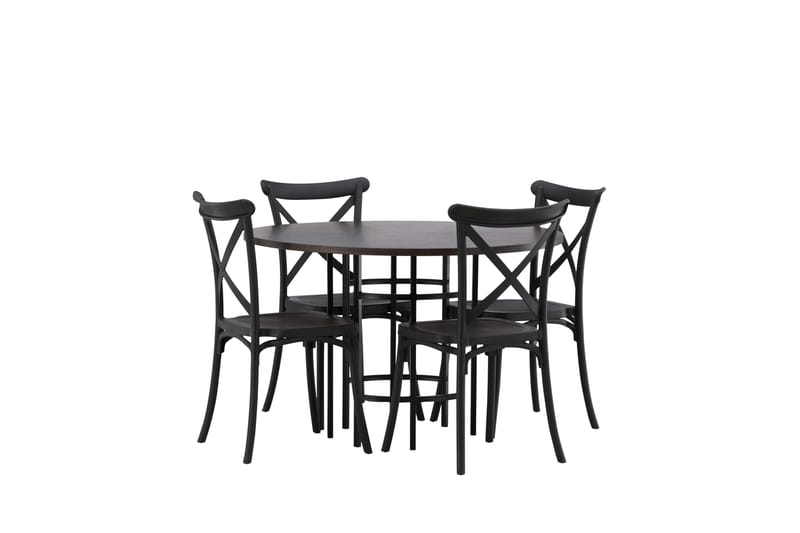 Copenhagen Matgrupp 115 cm Rund med 4 Crosett stolar - Svart - Products - Möbler - Bord & matgrupp - Matgrupp