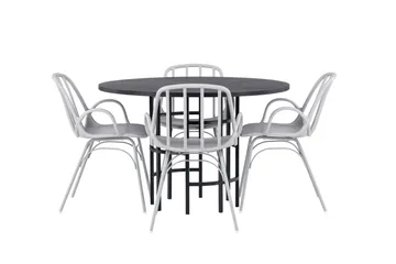 Copenhagen Matgrupp 115 cm Rund med 4 Dyrön stolar - Svart - Products - Möbler - Bord & matgrupp - Matgrupp