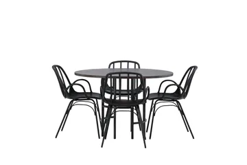 Copenhagen Matgrupp 115 cm Rund med 4 Dyrön stolar - Svart - Products - Möbler - Bord & matgrupp - Matgrupp