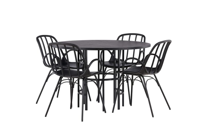 Copenhagen Matgrupp 115 cm Rund med 4 Dyrön stolar - Svart - Products - Möbler - Bord & matgrupp - Matgrupp