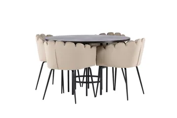 Copenhagen Matgrupp 115 cm Rund med 4 Limhamn stolar - Beige - Products - Möbler - Bord & matgrupp - Matgrupp