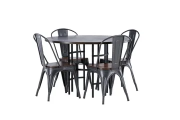 Copenhagen Matgrupp 115 cm Rund med 4 Tempe stolar - Mocca - Products - Möbler - Bord & matgrupp - Matgrupp