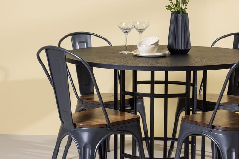Copenhagen Matgrupp 115 cm Rund med 4 Tempe stolar - Svart - Products - Möbler - Bord & matgrupp - Matgrupp
