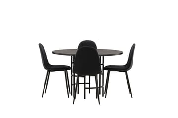 Copenhagen Matgrupp 115 cm Rund med 4 Polar stolar - Svart - Products - Möbler - Bord & matgrupp - Matgrupp
