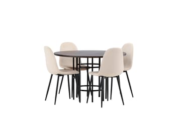 Copenhagen Matgrupp 115 cm Rund med 4 Polar stolar - Beige - Products - Möbler - Bord & matgrupp - Matgrupp