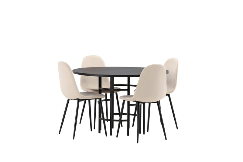 Copenhagen Matgrupp 115 cm Rund med 4 Polar stolar - Beige - Products - Möbler - Bord & matgrupp - Matgrupp