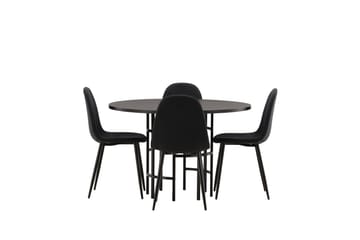 Copenhagen Matgrupp 115 cm Rund med 4 Polar stolar - Svart - Products - Möbler - Bord & matgrupp - Matgrupp