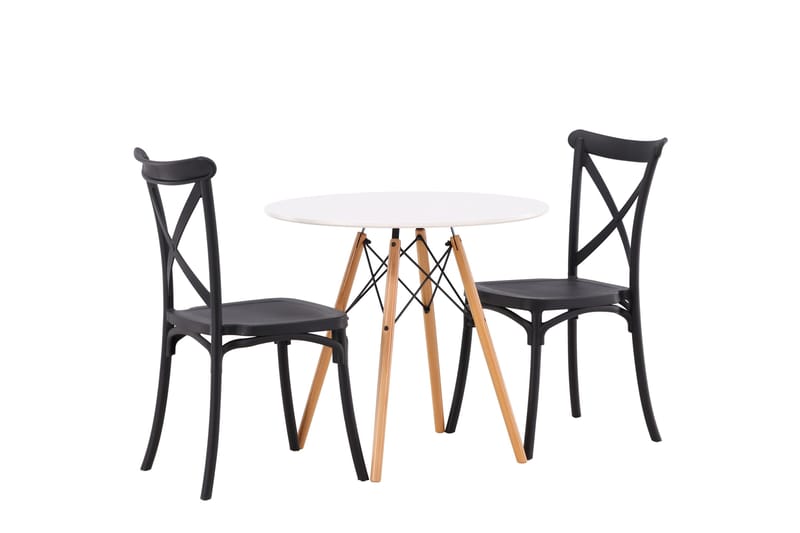 Danburi Matgrupp 60 cm Rund med 2 Crosett stolar - Svart - Products - Möbler - Bord & matgrupp - Matgrupp