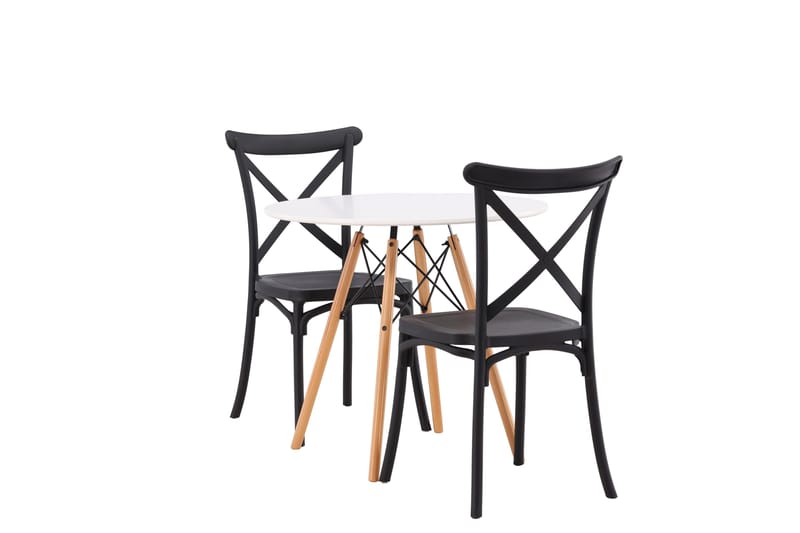 Danburi Matgrupp 60 cm Rund med 2 Crosett stolar - Svart - Products - Möbler - Bord & matgrupp - Matgrupp