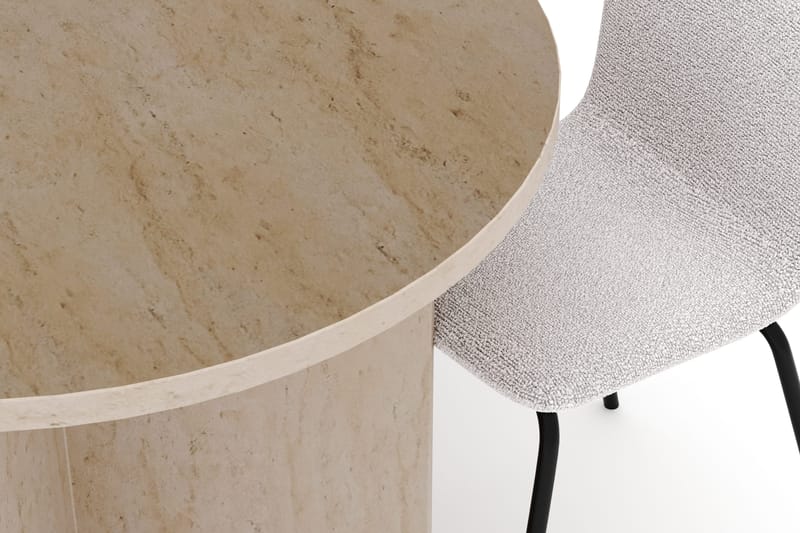 Dano Matbord 180 cm  med 6 Katy Matstolar - Travertin / Vit - Products - Möbler - Bord & matgrupp - Matgrupp