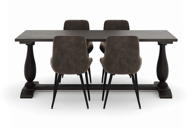 Dijon Matgrupp 200x100cm med 4 Alsarp Matstolar - Brun - Products - Möbler - Bord & matgrupp - Matgrupp