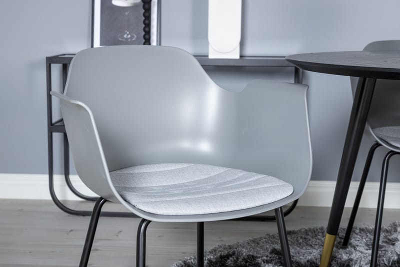 Dipp Matgrupp 115 cm Rund med 4 Comfort stolar - Svart/Guld - Products - Möbler - Bord & matgrupp - Matgrupp