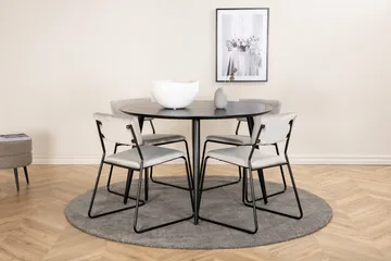 Dipp Matgrupp 115 cm Rund med 4 Kenth stolar - Svart - Products - Möbler - Bord & matgrupp - Matgrupp