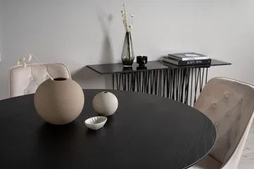 Dipp Matgrupp 115 cm Rund med 4 Velvet Deluxe stolar - Beige - Products - Möbler - Bord & matgrupp - Matgrupp