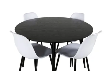 Dipp Matgrupp 115 cm Rund med 4 Polar stolar - Svart - Products - Möbler - Bord & matgrupp - Matgrupp