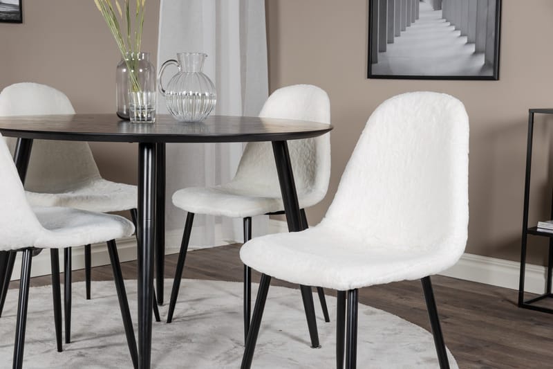 Dipp Matgrupp 115 cm Rund med 4 Polar stolar - Svart - Products - Möbler - Bord & matgrupp - Matgrupp
