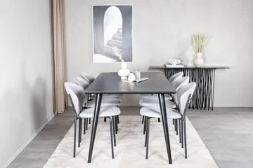 Dipp Matgrupp 180 cm Rektangulär med 6 Vault stolar - Svart - Products - Möbler - Bord & matgrupp - Matgrupp