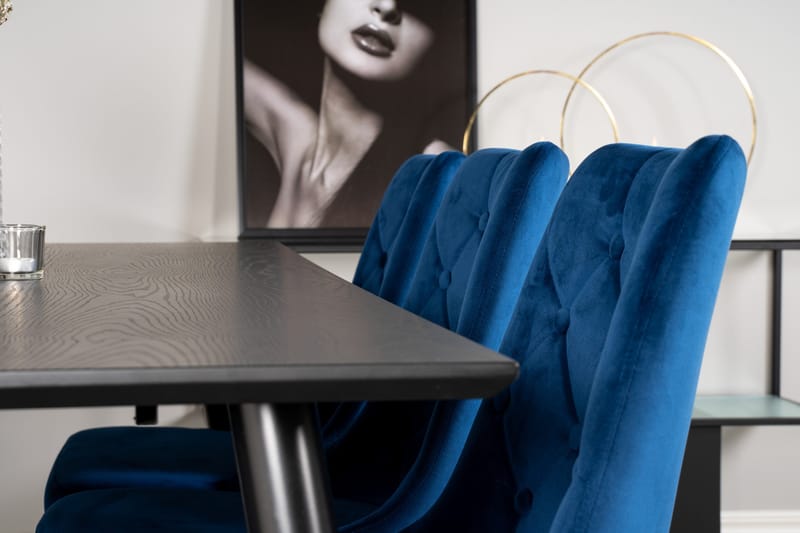 Dipp Matgrupp 180 cm Rektangulär med 6 Velvet Deluxe stolar - Svart - Products - Möbler - Bord & matgrupp - Matgrupp