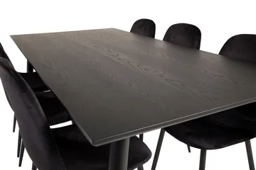 Dipp Matgrupp 180 cm Rektangulär med 6 Polar stolar - Svart/Guld - Products - Möbler - Bord & matgrupp - Matgrupp