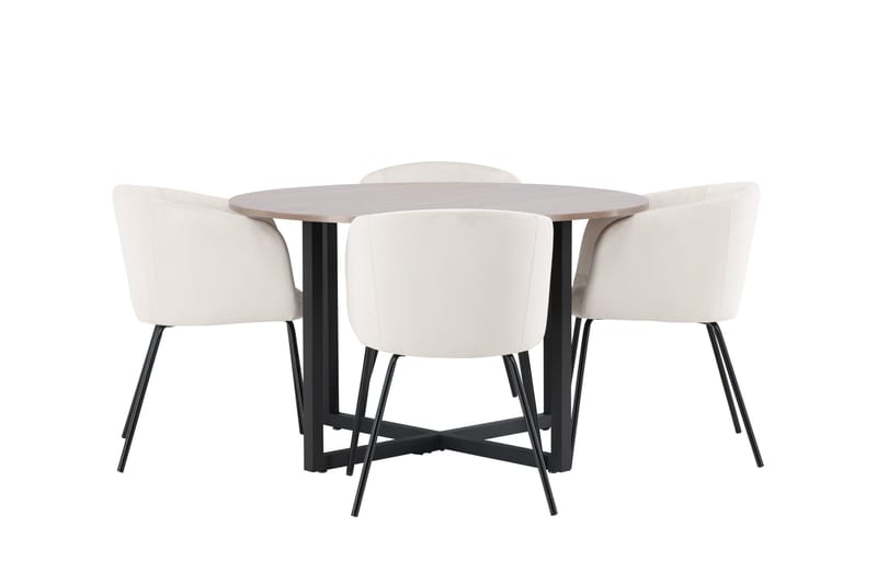 Durango Matgrupp 120 cm Rund med 4 Berit Stolar - Valnöt - Products - Möbler - Bord & matgrupp - Matgrupp