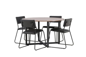 Durango Matgrupp 120 cm Rund med 4 Kenth Stolar - Valnöt - Products - Möbler - Bord & matgrupp - Matgrupp