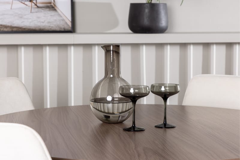 Durango Matgrupp 120 cm Rund med 4 Rosie Stolar - Valnöt - Products - Möbler - Bord & matgrupp - Matgrupp