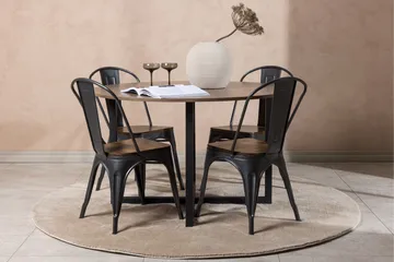 Durango Matgrupp 120 cm Rund med 4 Tempe Stolar - Valnöt - Products - Möbler - Bord & matgrupp - Matgrupp