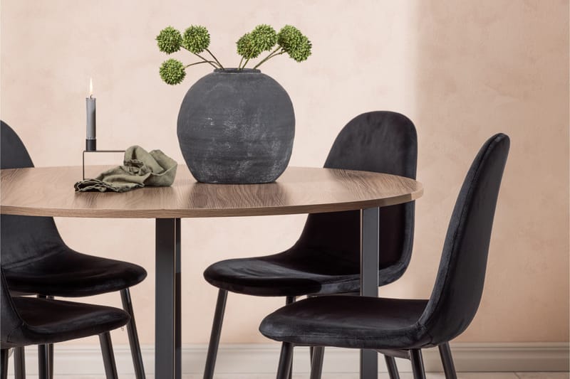 Durango Matgrupp 120 cm Rund med 4 Polar Stolar - Valnöt - Products - Möbler - Bord & matgrupp - Matgrupp
