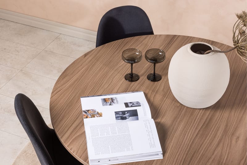 Durango Matgrupp 120 cm Rund med 4 Polar Stolar - Valnöt - Products - Möbler - Bord & matgrupp - Matgrupp