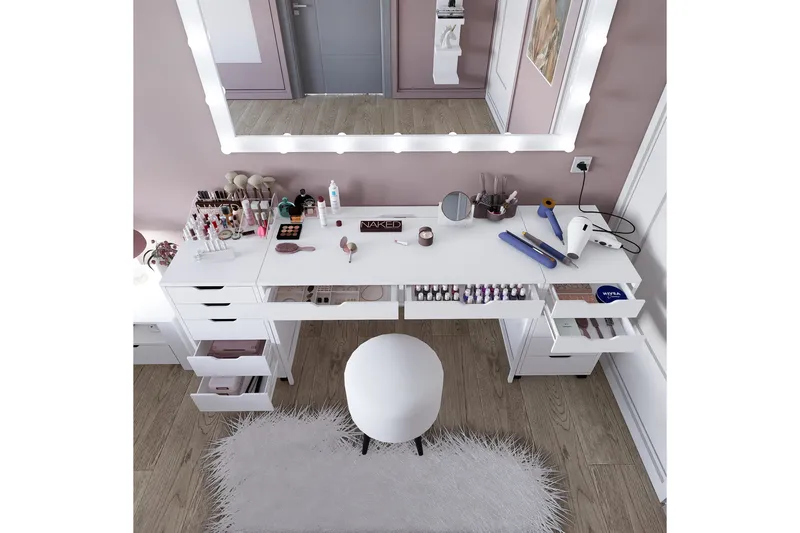 Durusu Sminkbord 200 cm - Mattvit - Products - Möbler - Bord & matgrupp - Sminkbord & toalettbord