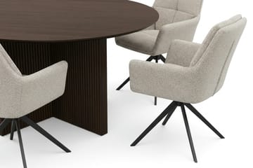 Edda Matgrupp runt 150 cm Rökt Ek med 6 Torsby Matstolar - Rökt ek - Products - Möbler - Bord & matgrupp - Matgrupp