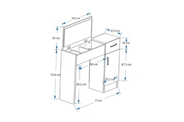 Elgar Sminkbord 77 cm - Brun/Antracit - Products - Möbler - Bord & matgrupp - Sminkbord & toalettbord