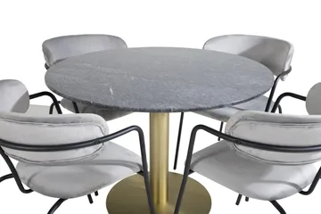 Estelle Matgrupp 106 cm Rund med 4 Arrow stolar - Svart/Guld - Products - Möbler - Bord & matgrupp - Matgrupp