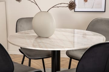 Estelle Matgrupp 106 cm Rund med 4 Emma stolar - Svart - Products - Möbler - Bord & matgrupp - Matgrupp