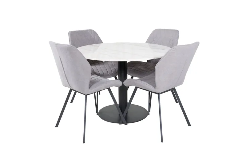 Estelle Matgrupp 106 cm Rund med 4 Gemma stolar, Svart