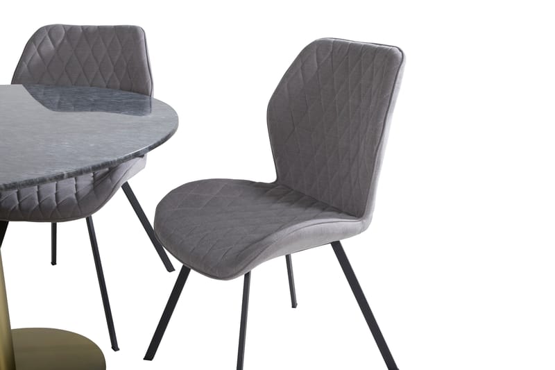 Estelle Matgrupp 106 cm Rund med 4 Gemma stolar - Svart/Guld - Products - Möbler - Bord & matgrupp - Matgrupp