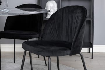Estelle Matgrupp 106 cm Rund med 4 Wrinkles stolar - Svart - Products - Möbler - Bord & matgrupp - Matgrupp