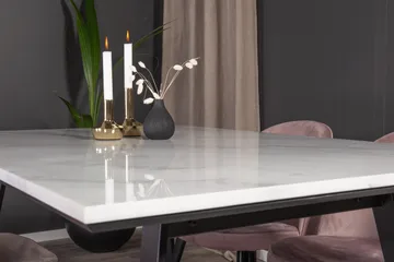 Estelle Matgrupp 140 cm Rektangulär med 4 Velvet stolar - Svart - Products - Möbler - Bord & matgrupp - Matgrupp