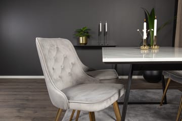 Estelle Matgrupp 140 cm Rektangulär med 4 Velvet stolar - Svart/Guld - Products - Möbler - Bord & matgrupp - Matgrupp