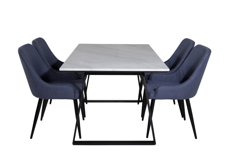 Estelle Matgrupp 140 cm Rektangulär med 4 Plaza stolar, Svart