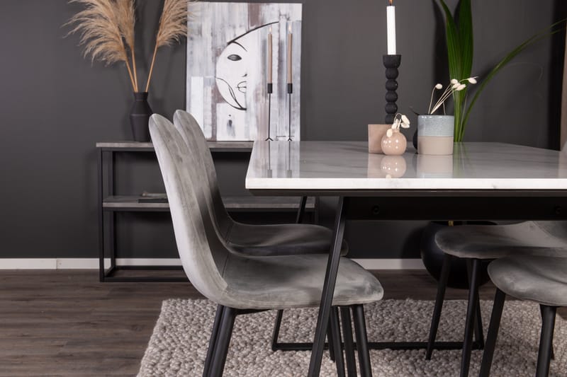 Estelle Matgrupp 140 cm Rektangulär med 4 Polar stolar - Svart - Products - Möbler - Bord & matgrupp - Matgrupp