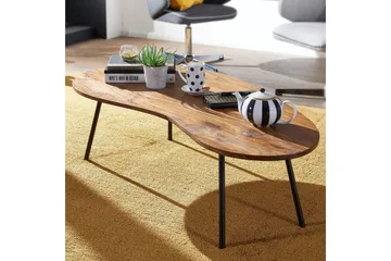 Fanks Soffbord 122 cm Njurformat - Massivt Trä/Svart - Products - Möbler - Bord & matgrupp - Soffbord