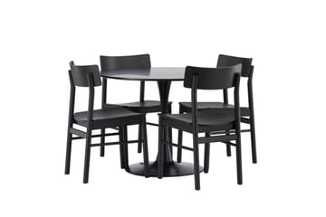 Glade Matgrupp + 4 stolar Rektangulär - Svart - Products - Möbler - Bord & matgrupp - Matgrupp