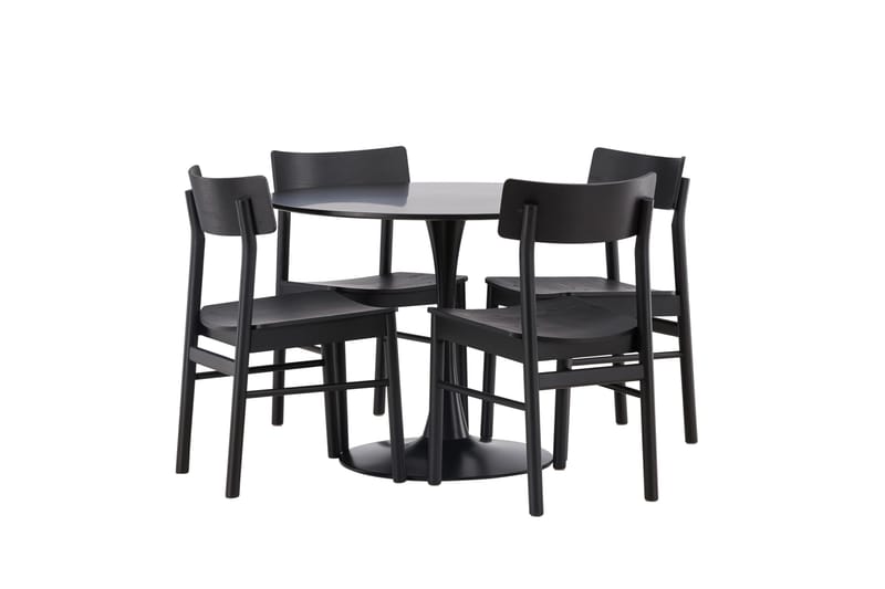 Glade Matgrupp + 4 stolar Rektangulär - Svart - Products - Möbler - Bord & matgrupp - Matgrupp