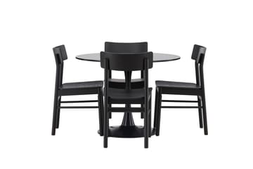 Glade Matgrupp + 4 stolar Rektangulär - Svart - Products - Möbler - Bord & matgrupp - Matgrupp